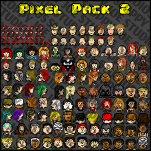 Load image into Gallery viewer, Pixel Pack 2 Characters - Faces - Sideview Enemies