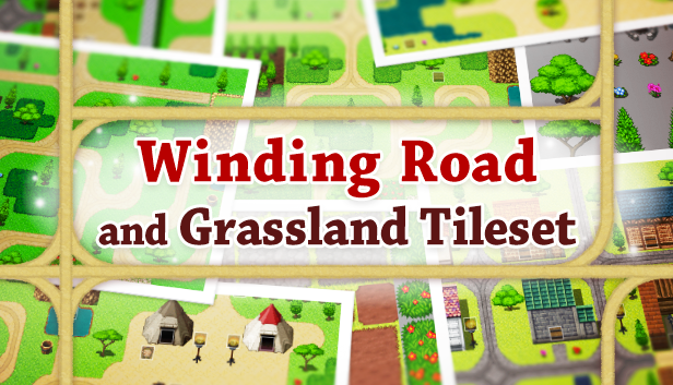 Winding Road and Grassland Tileset