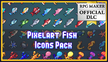 Load image into Gallery viewer, Pixelart Fish Icons Pack