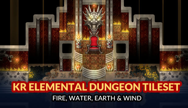 KR Elemental Dungeon Tileset - Fire Water Earth Wind